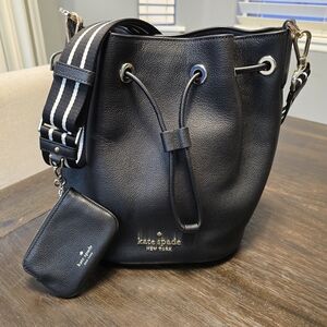 Kate Spade Rosie Leather Bucket Bag - Crossbody Black